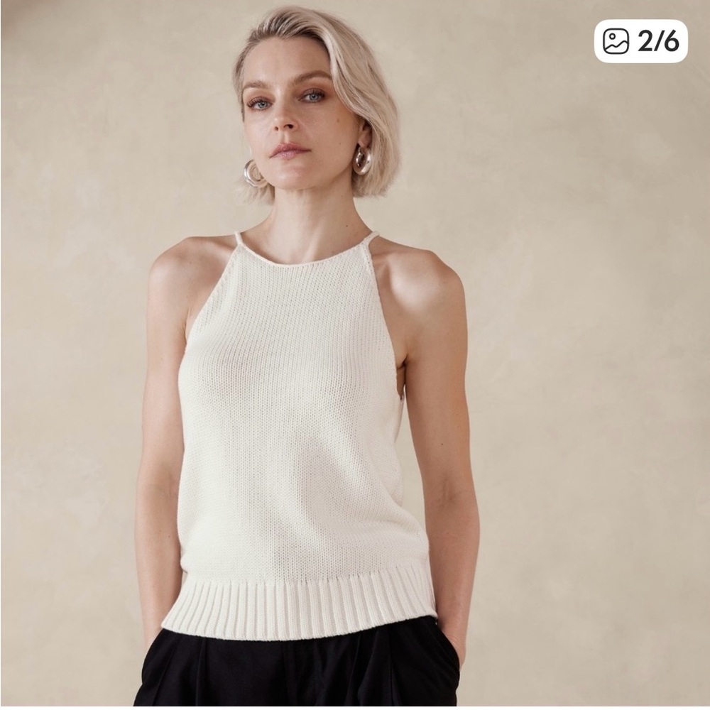 Banana Republic Cream Knit Halter Tank Top